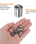 10 Pcs Ball Point Spring Plungers Set 10x13mm Pro Grade 304 Stainless Steel Precision Positioning Beads For Doors And Cupboards, Mechanical Devices, Clamps, Furniture, Ball Catch Latches And Hidden Fastening Projects. 304 stainless steel ball spring plungers in hand