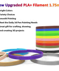 Vibrant 16 Color PLA Filament Pack For 3D Pens 160 Feet Total 10 Feet Per Color includes spools of colorful filament