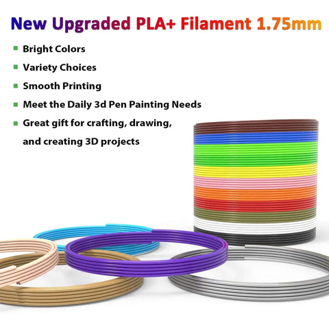 Vibrant 16 Color PLA Filament Pack For 3D Pens 160 Feet Total 10 Feet Per Color includes spools of colorful filament
