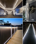 Lit 40Ft LED Rope Lights Dimmable Indoor Outdoor Waterproof 6000K Daylight White With Flexible Connectable Cuttable Cord