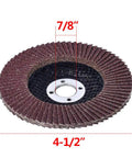 Assorted 4.5 Inch Flap Disc Set With 40 Pieces Grits 40 60 80 120 Aluminum Oxide Abrasives Pro Grade 7 8 Inch Arbor Heavy Duty