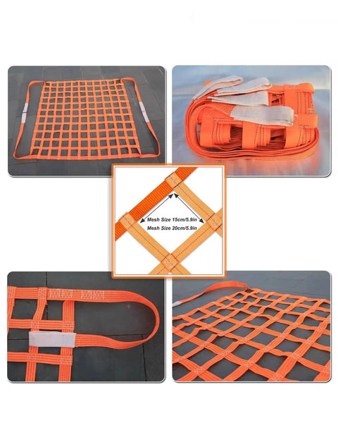 Heavy Duty Reusable Cargo Net With Reinforced Straps For Safe Hoisting And Transport 3 Ton Capacity 240 By 240 Cm Grid
