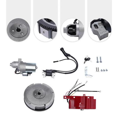 Honda Electric Start Kit Starter Motor With Flywheel Switch For GX240 8HP And GX270 9HP components layout