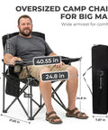 Oversized Camping Chair For Adults With Padded Seat And Back Big And Tall Folks Heavy Duty Portable Foldable Lawn Chair With Lumbar Support