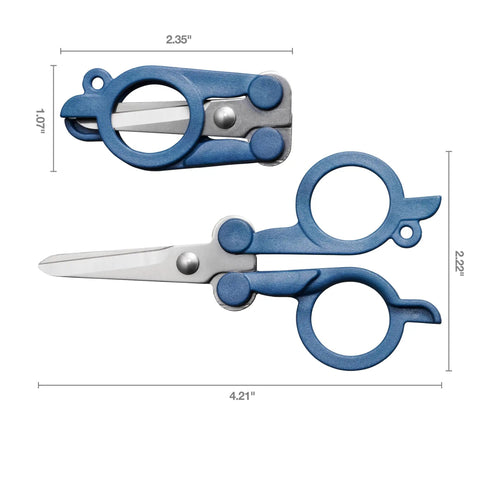 Travel Folding Scissors For Crafting And Quick Snips TSA Compliant Compact Portable with stainless steel blades