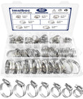 60 Pcs Stainless Steel Hose Clamps Set, Adjustable 1/4 To 1-1/2 Inch Worm Gear Clamps displayed in a box