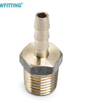 Heavy Duty Lead Free Brass Barb Coupler And Connector 3/16 Hose Barb By 1/4 Male Npt Pipe Thread Fitting close-up view