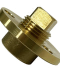 Garboard Drain Plug Kit For 1 Inch Hole, Boat Transom Scuttle Plug with 2 Inch Flange, Cast Copper Marine Plug Assembly, Brass Color