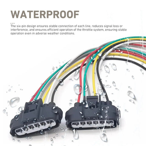 Waterproof Drop In Throttle Body Wiring Harness Plug 6 Pin TPS Sensor Pigtail Replacement Adapter for OEM 90980 11858