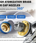 Pro Grade HVLP Spray Gun Rocking 1.4 1.7 And 2.0 Millimeter Tips includes brass air cap nozzles for efficient spray direction.