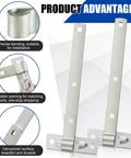8 Pack 12 Inch Zinc Strap Hinges Set With Wall Mount Gate Hinges Heavy Duty Outdoor Hardware For Garage Doors Sheds Barns Fences And Chain Link Fence Gates Replacement shown with product features.