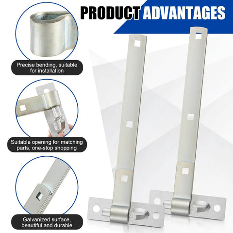 8 Pack 12 Inch Zinc Strap Hinges Set With Wall Mount Gate Hinges Heavy Duty Outdoor Hardware For Garage Doors Sheds Barns Fences And Chain Link Fence Gates Replacement shown with product features.
