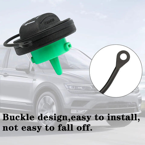 Volkswagen Gas Cap Replacement for 2006 to 2018 VW models, focus on buckle design and easy installation
