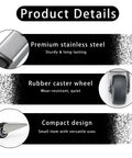 Heavy Duty Gate Caster Wheels 4 Pack Replacement Roller Wheels Smooth As Butter Rubber Sliding Door Bottom Casters For Garden Fence Vertical Track Hardware showing stainless steel and rubber components.