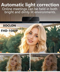 Crisp 1080P HD Webcam For PC Laptop And Desktop USB Streaming Camera With Built In Microphone showing light correction capability