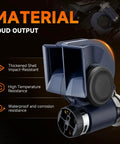 Badass Snail Air Horn Pumps Out Straight Up Knockout Volume For Trucks Cars And Bikes Featuring Built In Air Pump With Ready To Rock 12 Volt Wiring Relay Harness For Plug Play Installation showing thickened impact-resistant shell.