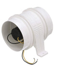Turbo 4000 Series II In Line Blower For 4 Inch Vent Hose Water Resistant 12 Volt Marine Vent Fan side view