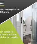 DX Screen And Storm Door Pull Handle With Latch Lock For Out Swinging Doors Black Finish Inside Latch With Night Lock For Added Security And Easy In And Out black pull handle on storm door