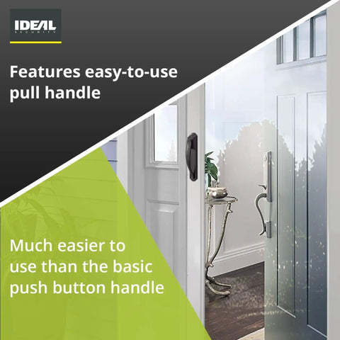 DX Screen And Storm Door Pull Handle With Latch Lock For Out Swinging Doors Black Finish Inside Latch With Night Lock For Added Security And Easy In And Out black pull handle on storm door