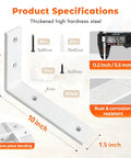 Diagram of 10 Inch Heavy Duty White Shelf Brackets For Wall Shelves L Corner Bracket Metal Iron Shelf Support with specs