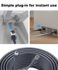 Starlink Ethernet Cable Cat 6 Replacement For Gen 3 Mini And V3 V4 Outdoor Ready Waterproof Network Extension 30 Feet Long Flexible Durable Indoor Outdoor Use For Starlink Dishy And Mini Setup coiled with connectors.