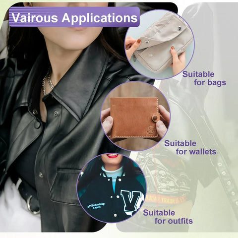 100 Sets Leather Snap Fasteners Kit With 10mm Metal Snaps, Comes With 4 Install Tools And 4 Colors for Bags, Wallets, Outfits