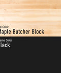 Heavy Duty Black Steel And Hardwood Top Workbench Boasting Eight Padlockable Locker Cabinets Built Like A Tank For Boss Grade Garage Storage And Serious Shop Sessions, featuring maple butcher block top and black frame.