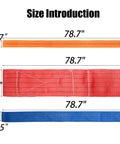 Three adjustable ratchet straps measuring 78.7" for the Shop Floor Ready Heavy Duty Fifty Five Gallon Drum Lifting Sling.