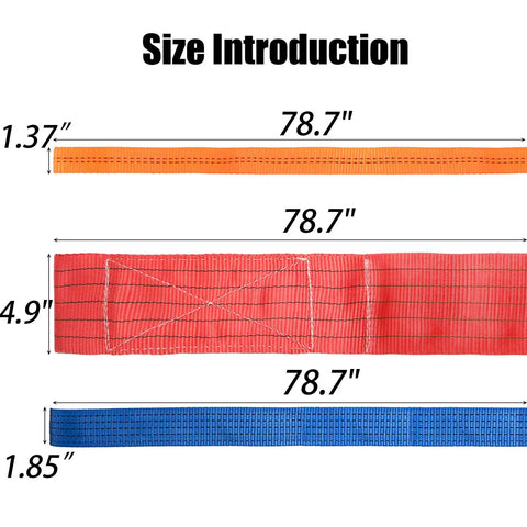 Three adjustable ratchet straps measuring 78.7" for the Shop Floor Ready Heavy Duty Fifty Five Gallon Drum Lifting Sling.