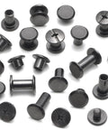 Premium 110 Set Chicago Screws And Leather Rivets Assorted Binding Fasteners For DIY Leather Craft with gunmetal black screws.
