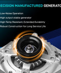 Close-up of Direct Fit Plug And Play Alternator Replacement showcasing precision manufacturing features.