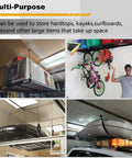 Overhead Garage Storage Lift With Upgraded Winch For 300Lb Capacity Ceiling Mounted Heavy Duty Storage System