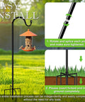 Outdoor No Fuss 48 Inch Shepherds Hook Garden Pole With Five Prongs Base Adjustable For Hanging Flower Baskets Plant Pots