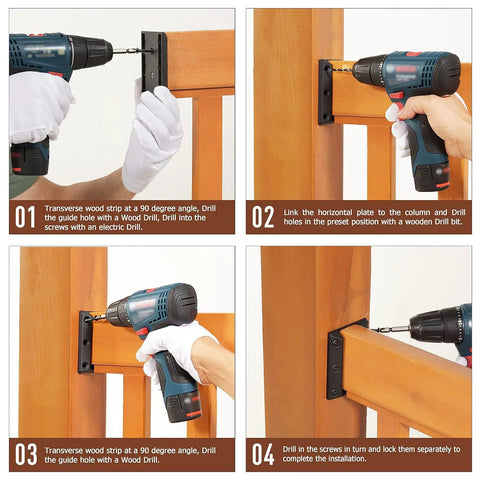 Installation of Heavy Duty Stainless Steel Railing Connectors With Screws 304 Grade Horizontal Brackets For 2x4 Wood Handrails