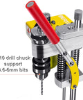 Close-up of Compact Benchtop Mini Drill Press With Adjustable Speed And A Boss 795 DC Motor B10 Chuck Built For Metal Wood Jewelry