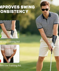 2 Pack Golf Wrist Training Aid With Real Time Feedback To Fix Wrist Hinge And Arm Posture on golfer improving swing