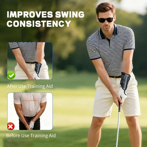2 Pack Golf Wrist Training Aid With Real Time Feedback To Fix Wrist Hinge And Arm Posture on golfer improving swing