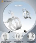Close-up of 120 Piece Spring Band Hose Clamps Set 6mm to 25mm, made from Grade 65 manganese steel, features highlighted.