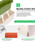 Self Watering Planters 6 Pack 10.5 Inch Rectangular Window Herb Planter Box With 10 Plant Labels Indoor Outdoor No Fuss