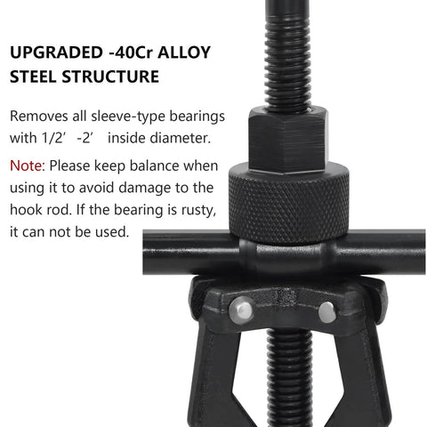 Front view of Thsakzo 3‑jaw inner bearing puller tool with screw clamp, carbon steel, black.