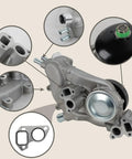 Hardened Built Tough Water Pump Kit With Coolant Thermostat And Gasket For Chevy Gmc Cadillac Escalade Hummer H2 H3 Saab 97X Aw6009, featuring cast aluminum design.