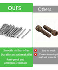 Comparison of 100 Pack M3 X 40mm Socket Head Cap Screws Kit In 304 Stainless Steel with rusted screws, highlighting durability and finish.