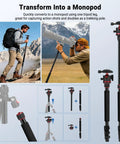 72 Inch Travel Tripod and Monopod for Cameras and Mobile Phones with Arca Type Ball Head, ideal for photography in mountains