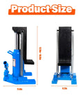Premium Hydraulic Toe Jack Lift 20 Ton 44000 Lbs Heavy Duty Steel Auto Tool showing size dimensions 12.9in to 18in and base 11.4in x 8.2in.