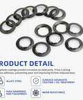 Five Eighth Inch Wheel Lock Washer Set 14 Pcs For Hand Truck Axle Rod Push Nuts with Phosphate and Oil Finish