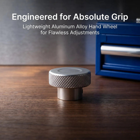 Sturdy Aluminum Alloy Handwheel With 0.3 Inch Inner Hole And Embossed Knurled Grip For Slip Secure Industrial Equipment Control Systems on bench