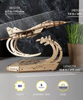 Ghost Of Kyiv Ukrainian Fighter 3D Puzzle Jet Model Kit With Movable Ailerons Wing Flaps And Tail Rudders Retractable Landing Gear MiG 29 Military Aircraft Replica Built For Builders And Collectors Who Dig Real Jet Details. 1:72 wooden model on display