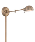Antique Brass Swing Arm Wall Sconce Lamp With Bulb Included, 13W CFL E27 Socket, Dry Location Safety Listed, vintage style