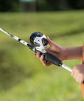 Youth Spincast Fishing Rod And Reel Ike Dude 5 Foot 6 Inch 2 Piece Easy To Learn Kid Friendly Combo with Pre Spooled 8 Pound Line in hand