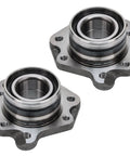 Rear Wheel Bearing Modules Kit For Honda CR V 1997 1998 1999 2000 2001 Includes 2 Rear Wheel Bearing Modules Assembly And 2 Stabilizer Sway Bar End Links Replacement For A Smoother Ride, two metal wheel bearing assemblies, top view